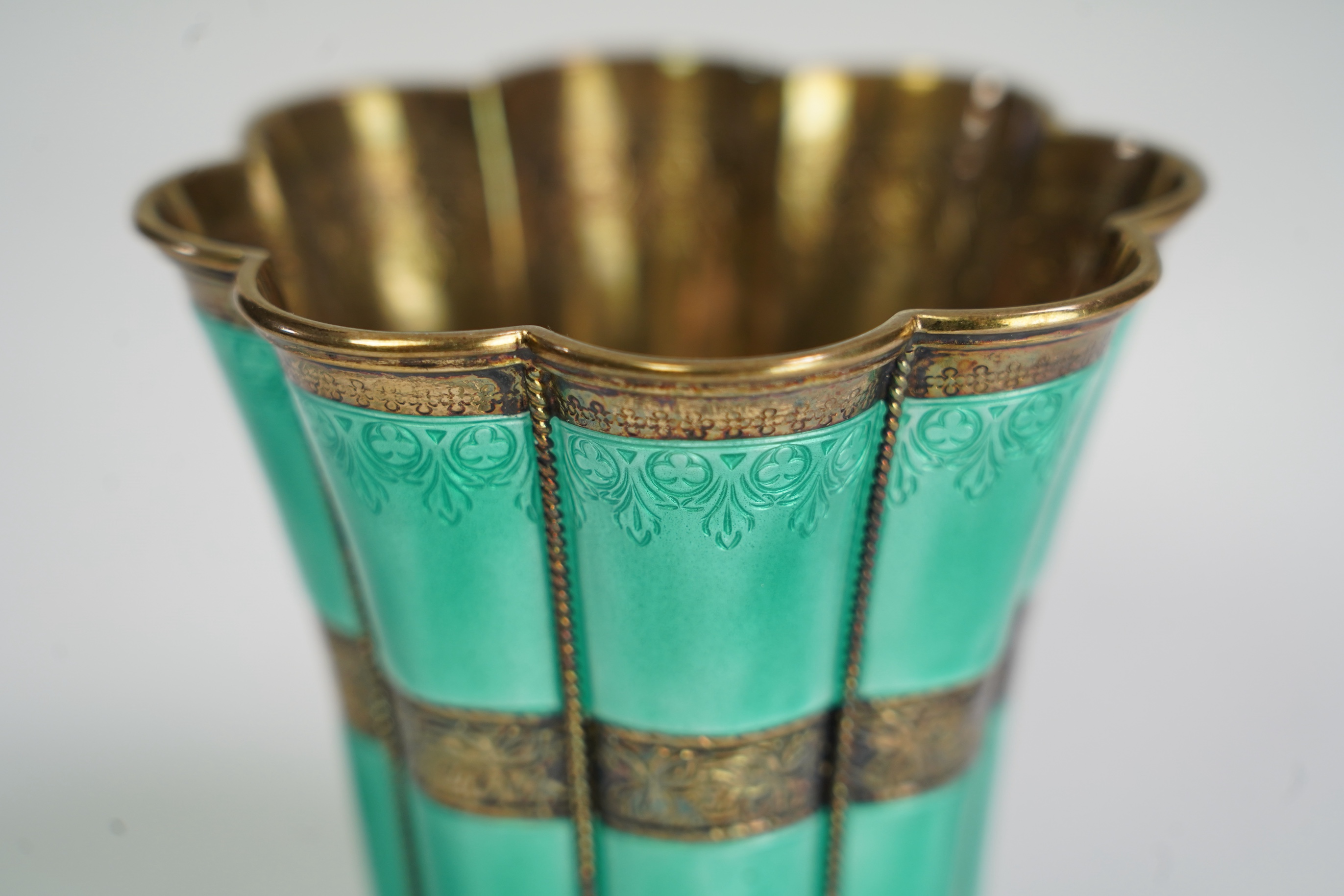 A mid 20th century Danish Anton Michelsen sterling and blue enamel beaker